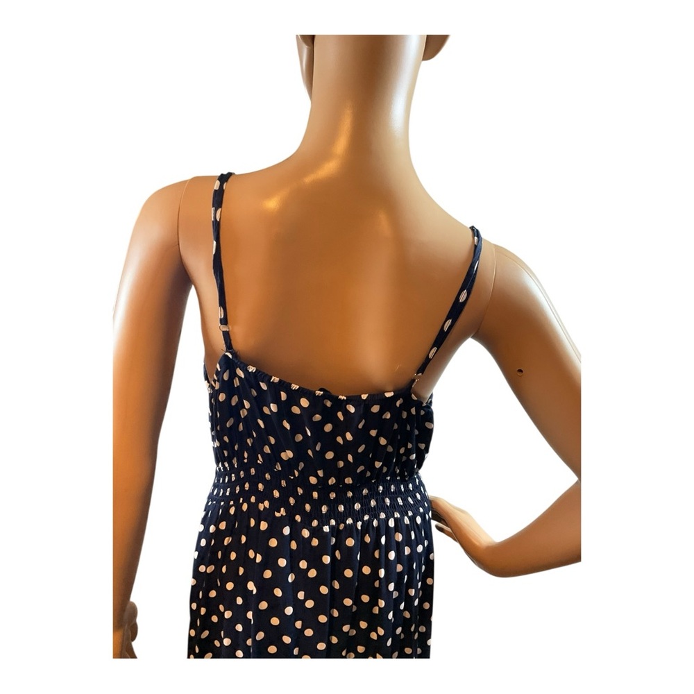 BTFBM Women’s Black Polka Dot Midi Ruffle Tank Dress Sweetheart Neckline Size M - Picture 7 of 16